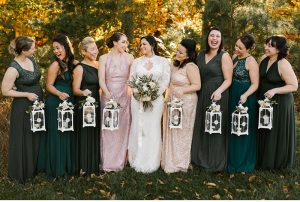 Bridesmaids carrying lanterns instead of bouquets || Glasgow Farm, VA || Victoria Selman Photographer
