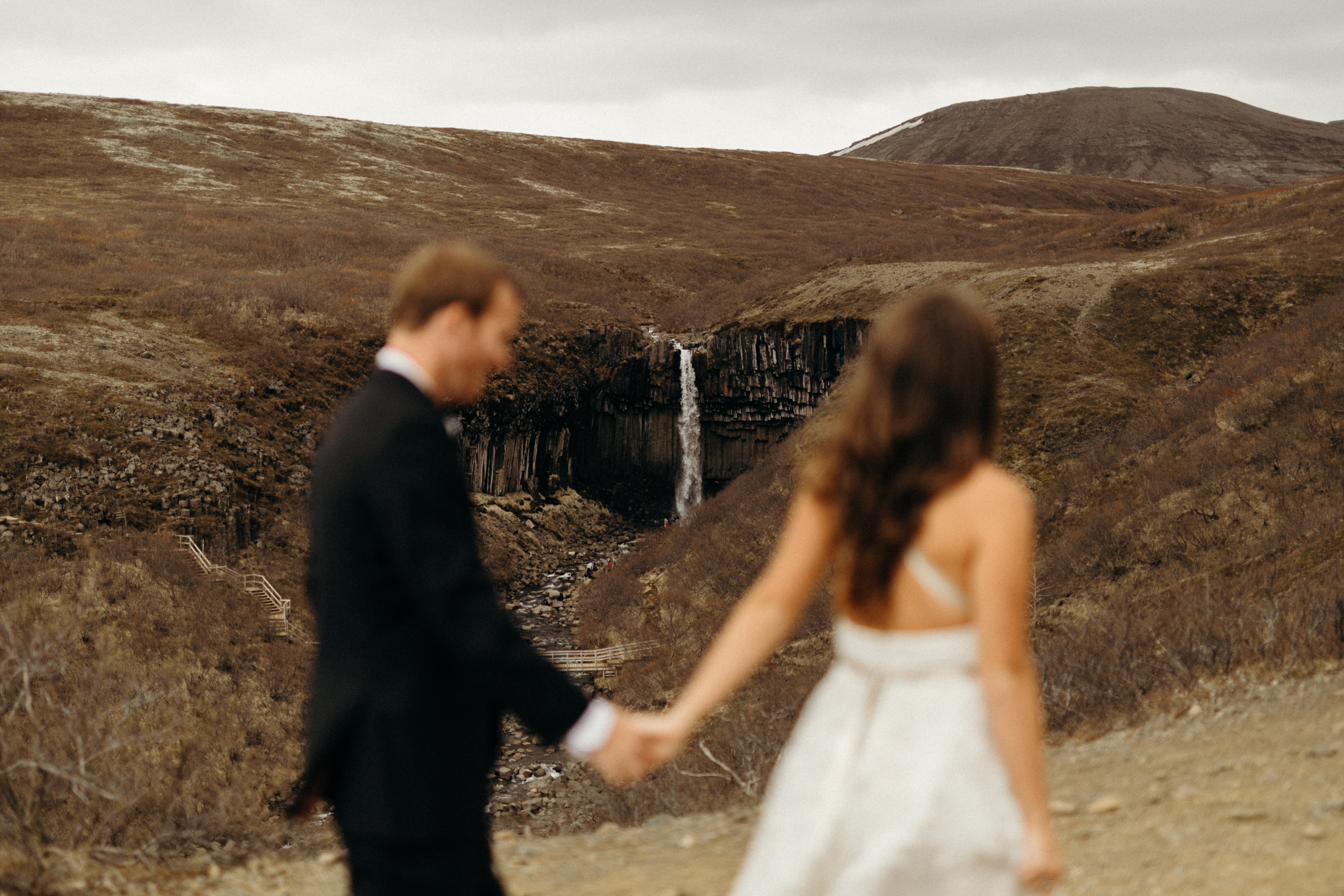 adventure-filled iceland waterfall svartifoss elopement location by destination wedding photographer