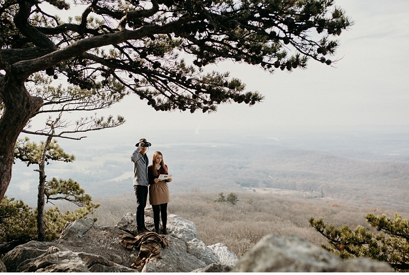 Hipster Mountain Hike Engagement Session with Grandfather's Binoculars || Sugarloaf Mountain, Maryland || Victoria Selman Photographer