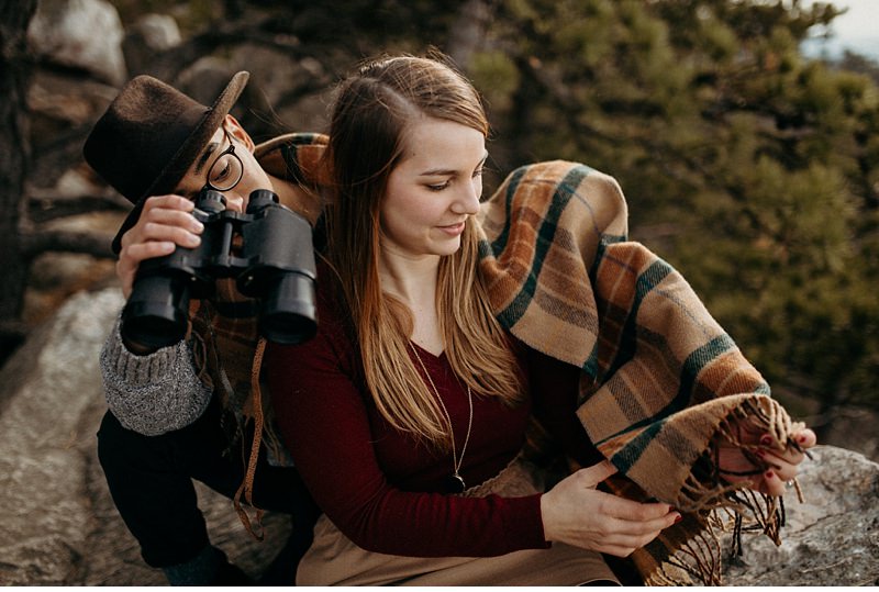 Hipster Mountain Hike Engagement Session with Grandfather's Binoculars || Sugarloaf Mountain, Maryland || Victoria Selman Photographer