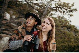 Hipster Mountain Hike Engagement Session with Grandfather's Binoculars || Sugarloaf Mountain, Maryland || Victoria Selman Photographer