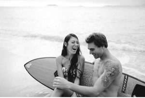 Playful Surf Honeymoon Session in Oahu, Hawaii || Victoria Selman Photographer