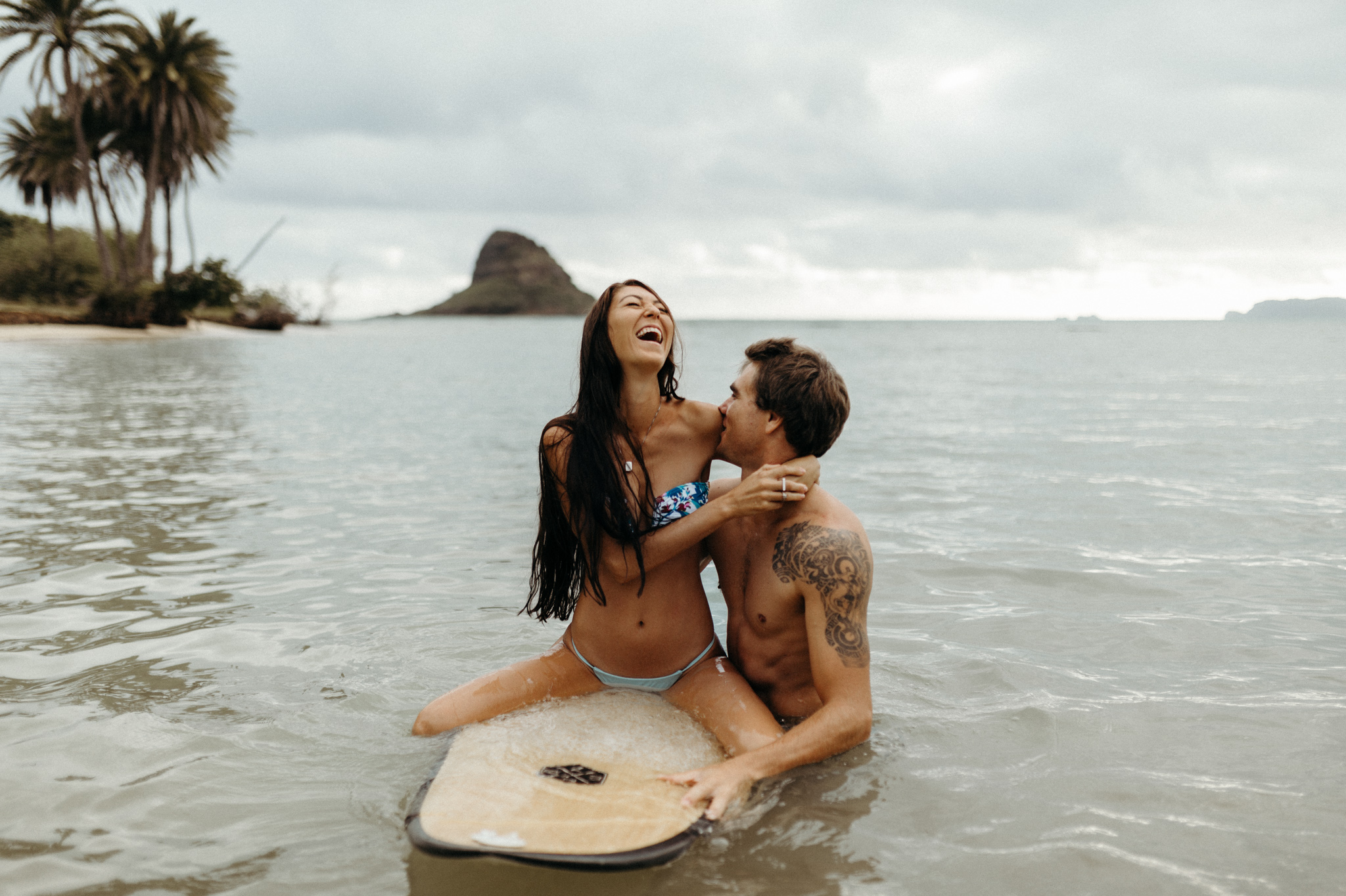Playful Surf Honeymoon Session in Oahu, Hawaii || Victoria Selman Photographer