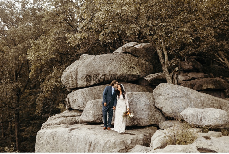 Maryland Woodsy Elopement Nature King Queen Seat Wedding