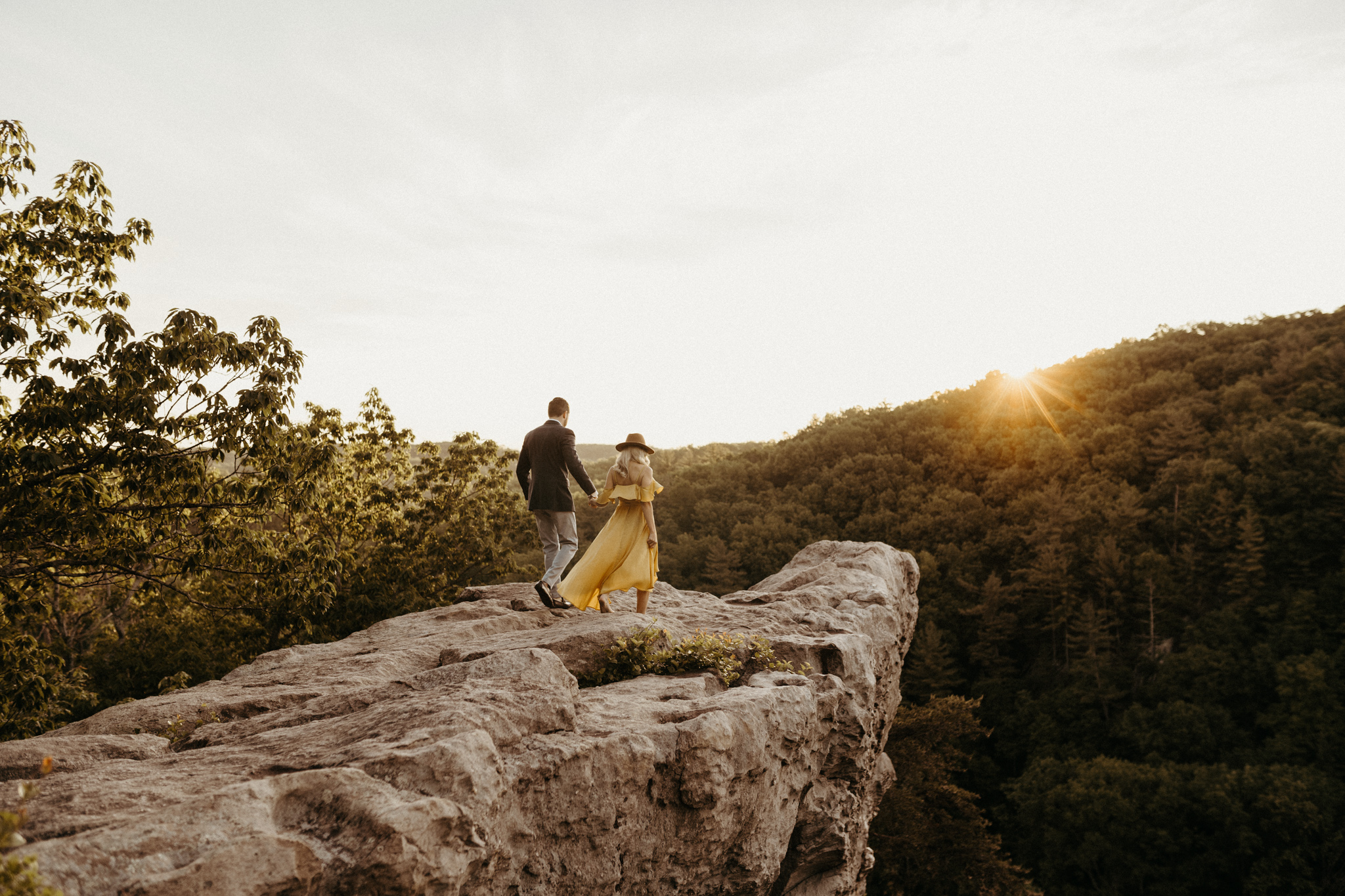 Stylish mountain engagement session dripping with sun // maryland wedding and elopement photographer // unique location ideas