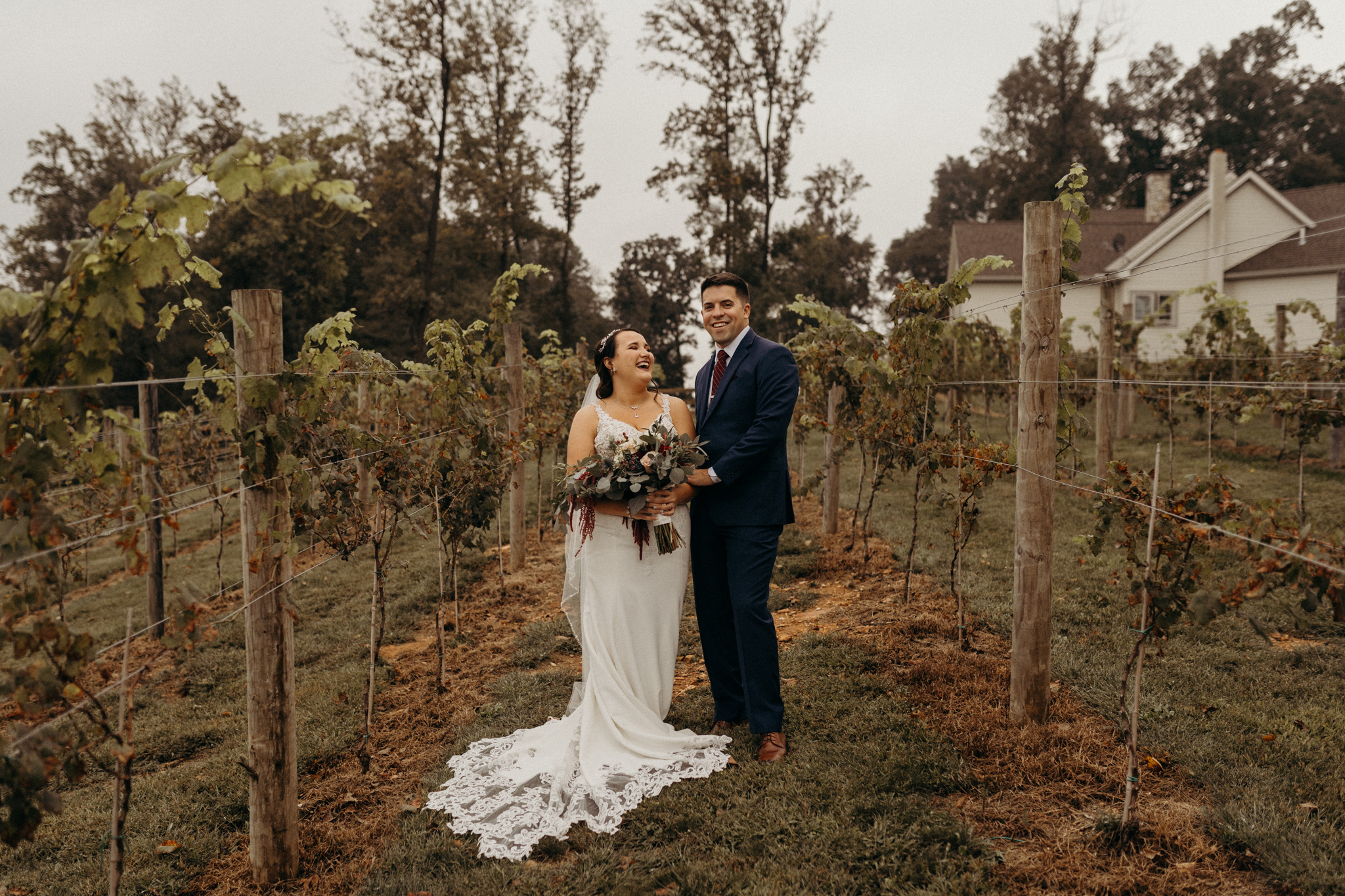Romantic micro-wedding on rolling vineyard hills outside lancaster, pennsylvania, nature-inspired elopement photographer